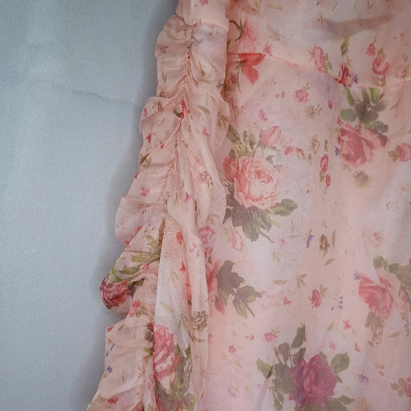 Yilibasha sheer dress with lining with ruched sides NWT - Picture 3 of 11